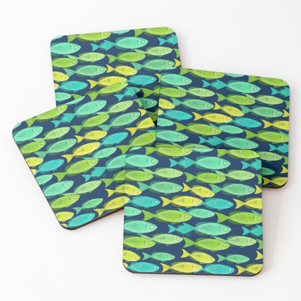 Item preview, Tropical Fish Seamless Pattern Navy Blue Ocean Marine Life Graphic designed and sold by KiwiRider.