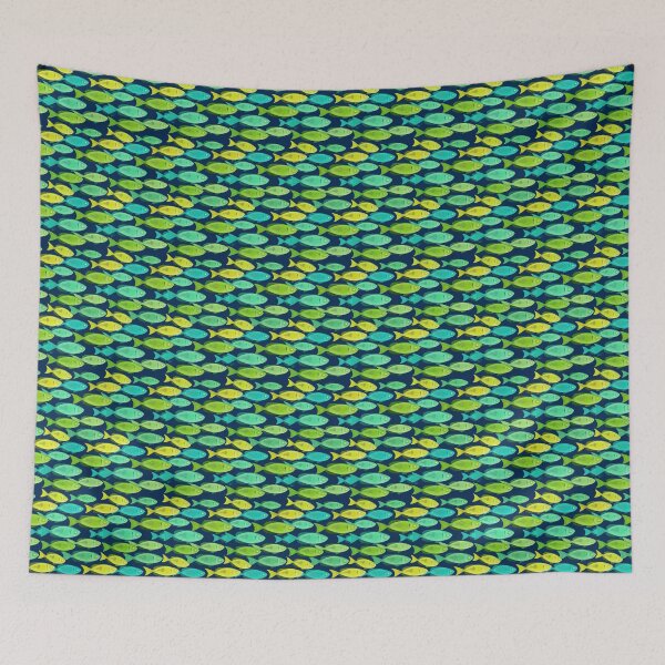 Item preview, Tropical Fish Seamless Pattern Navy Blue Ocean Marine Life Graphic designed and sold by KiwiRider.