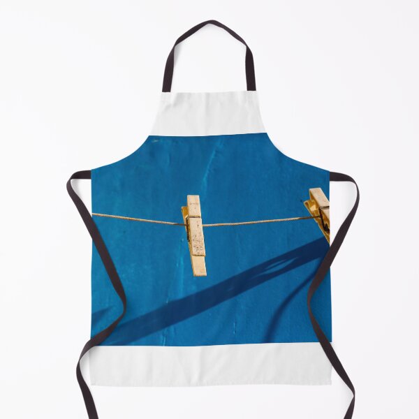 Item preview, Yellow Clothespins On Clothesline Casting Strong Shadows Against Bright Blue Wall Minimal Composition designed and sold by Nmallia.