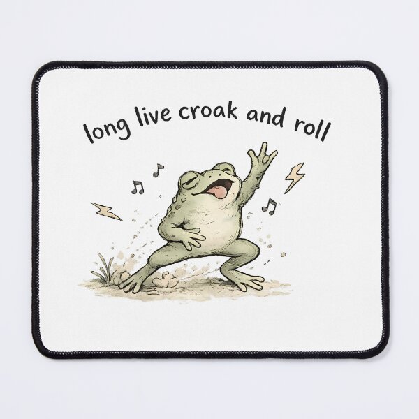Item preview, Funny Croak And Roll Frog Shirt | Frog Pun Sticker | Rockstar Frog Gift | Music Lover Humor Tee designed and sold by Moss & Mellow.