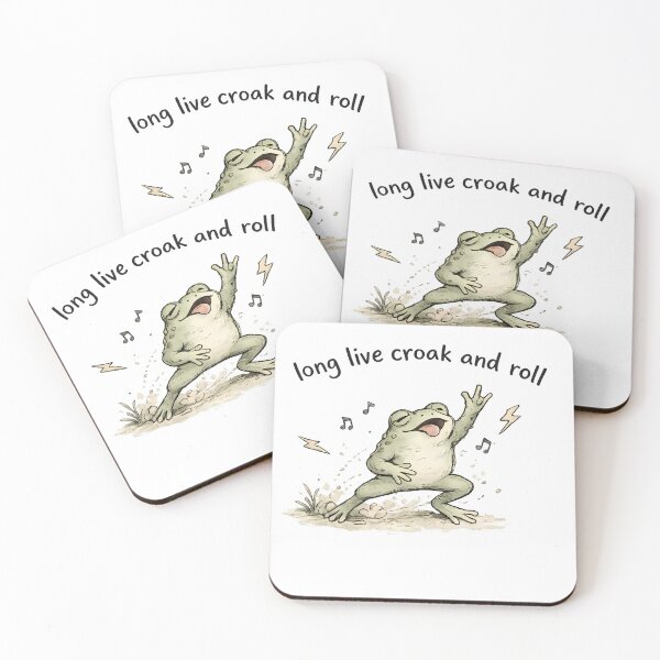 Item preview, Funny Croak And Roll Frog Shirt | Frog Pun Sticker | Rockstar Frog Gift | Music Lover Humor Tee designed and sold by Moss & Mellow.