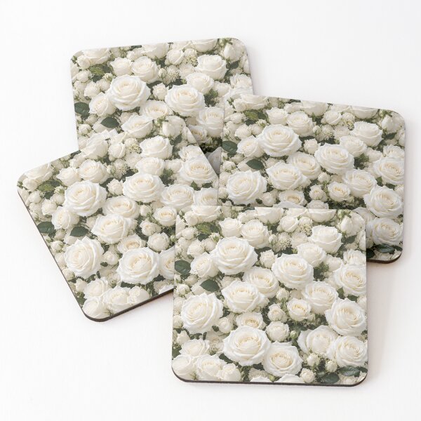 Item preview, Premium White Rose Floral Artwork designed and sold by Marlaq fashion .