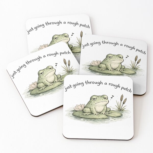 Item preview, Funny Rough Patch Frog Shirt | Frog Pun Sticker | Relatable Frog Gift | Sad Mood Humor Tee designed and sold by Moss & Mellow.