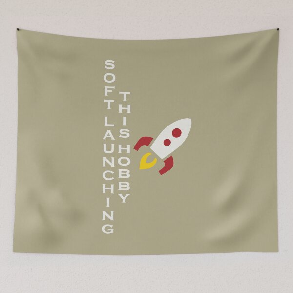 Item preview, Soft Launching This Hobby Rocket Retro Space Illustration designed and sold by ANJ Creative Designs.