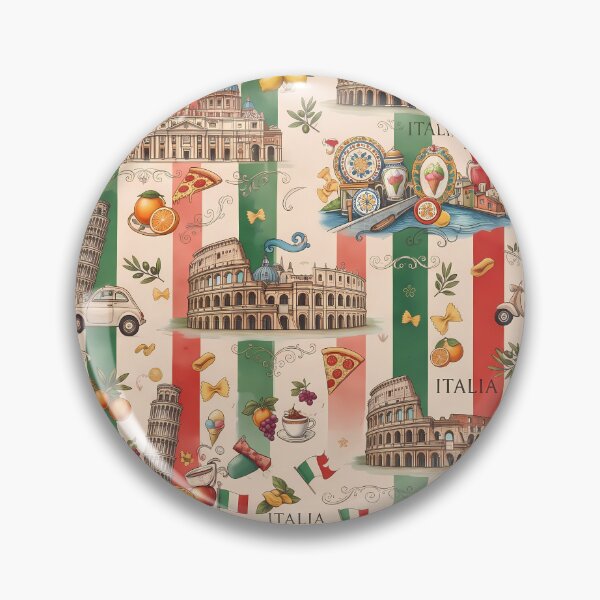 Item preview, Vintage Italian Heritage Renaissance Damask Landmarks Pattern designed and sold by ART ATTACK ZONE.
