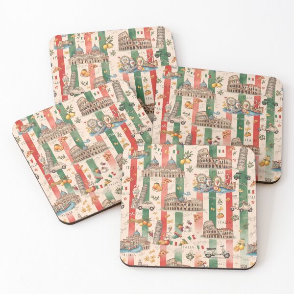 Item preview, Vintage Italian Heritage Renaissance Damask Landmarks Pattern designed and sold by ART ATTACK ZONE.