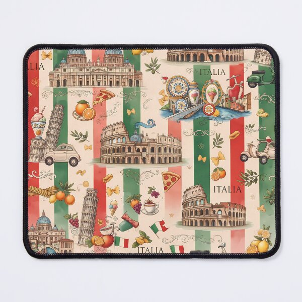 Item preview, Vintage Italian Heritage Renaissance Damask Landmarks Pattern designed and sold by ART ATTACK ZONE.