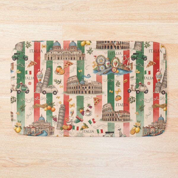 Item preview, Vintage Italian Heritage Renaissance Damask Landmarks Pattern designed and sold by ART ATTACK ZONE.