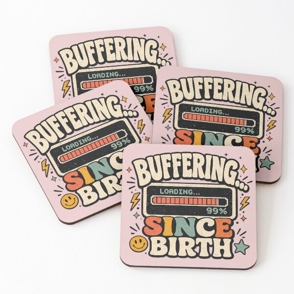 Item preview, Buffering Since Birth Retro Funny Meme Sticker | Vintage Loading Bar Graphic  designed and sold by StickyDelights.