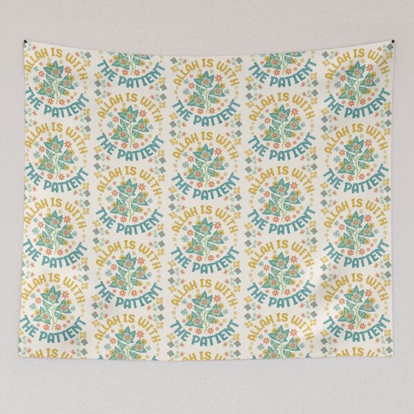 Item preview, Allah is with the Patient - Islamic Inspirational Quote Design designed and sold by D-Islamic.