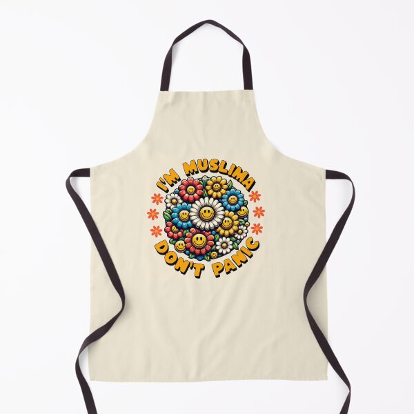 Item preview, I'm Muslima, Don't Panic – Retro Flower Power Smiley Design (Fun & Humor) designed and sold by D-Islamic.