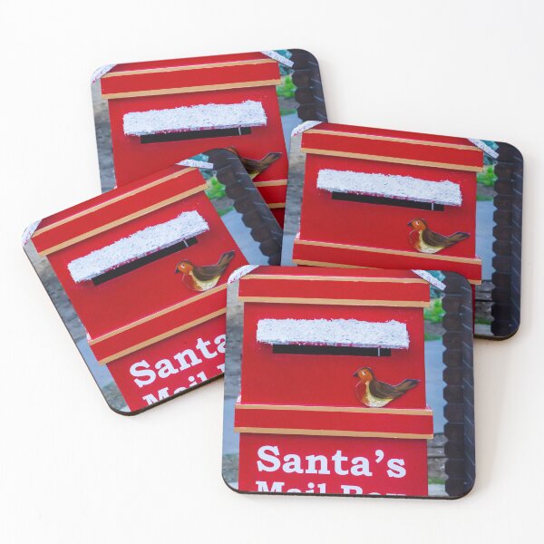 Item preview, Festive Red Santa Mailbox With Snowy Roof and Decorative Robin designed and sold by Nmallia.