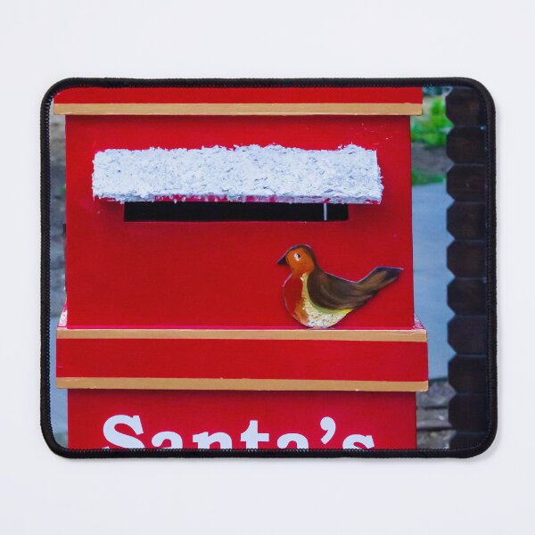 Item preview, Festive Red Santa Mailbox With Snowy Roof and Decorative Robin designed and sold by Nmallia.