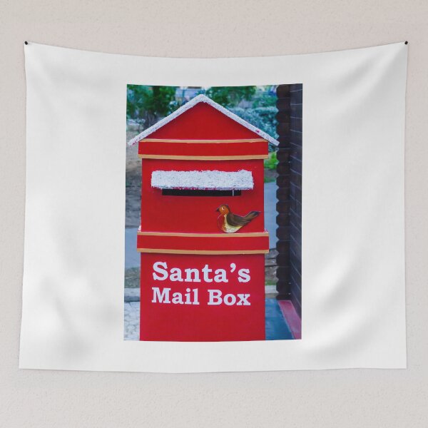 Item preview, Festive Red Santa Mailbox With Snowy Roof and Decorative Robin designed and sold by Nmallia.