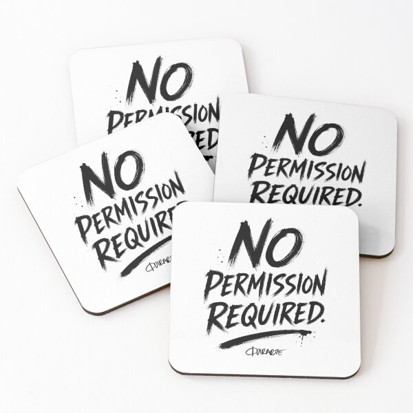 Item preview, No Permission Required Love Quote Ink Typography Art designed and sold by ferquirarte.