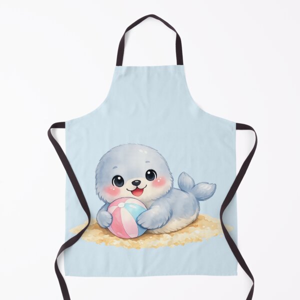 Item preview, Kawaii Baby Seal with Beach Ball designed and sold by DariaCraft.