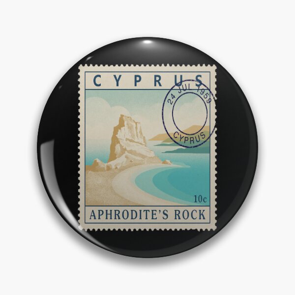 Item preview, Cyprus Aphrodite’s Rock Limestone Coast Stamp Sticker designed and sold by stickercuffs.