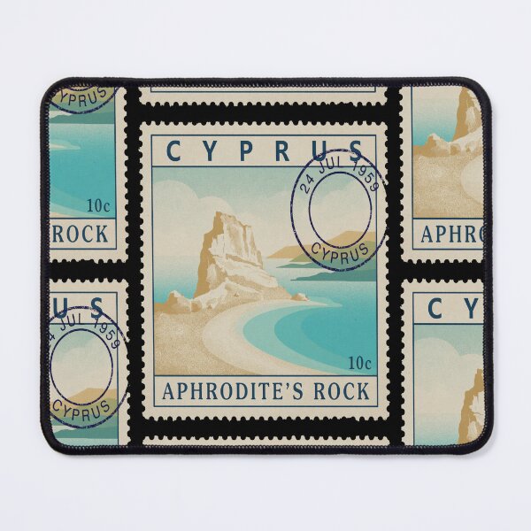 Item preview, Cyprus Aphrodite’s Rock Limestone Coast Stamp Sticker designed and sold by stickercuffs.