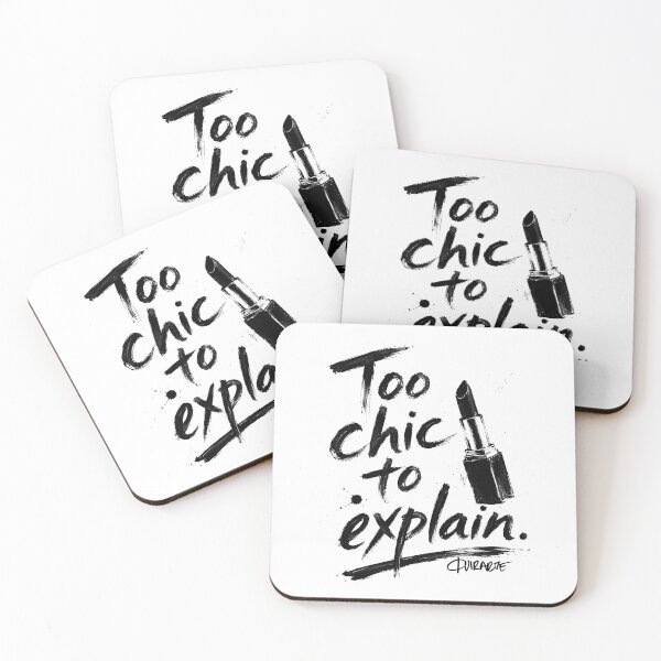 Item preview, Too Chic To Explain Lipstick Typography Art designed and sold by ferquirarte.