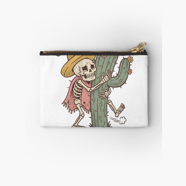 Item preview, Skeleton in Sombrero and Poncho Hugging Spiky Cactus with Pained Expression designed and sold by MisteryDesigner.