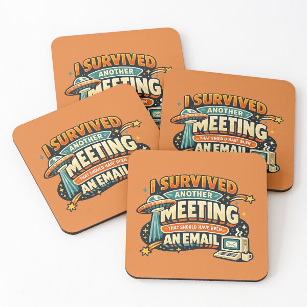 Item preview, I Survived Another Meeting That Should Have Been an Email | Retro Funny Office Meme Sticker designed and sold by StickyDelights.