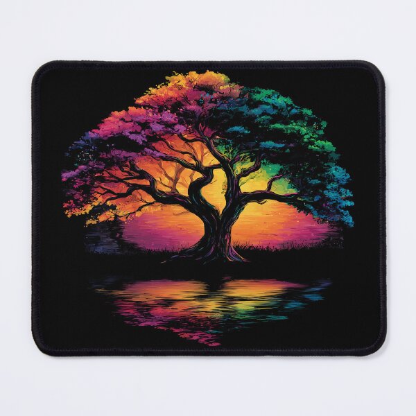 Item preview, Zen Rainbow Sunset Tree Reflection Silhouette designed and sold by Boddicca.