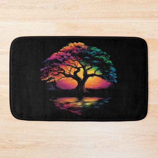 Item preview, Zen Rainbow Sunset Tree Reflection Silhouette designed and sold by Boddicca.