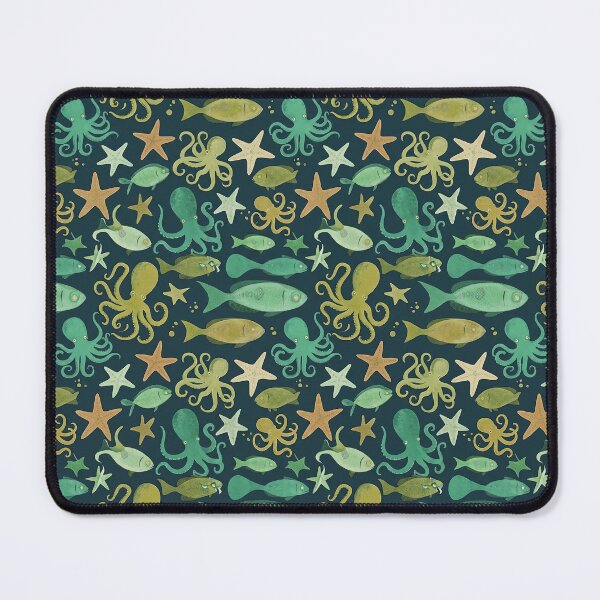 Item preview, Octopus and Starfish Seamless Pattern Ocean Marine Life Graphic designed and sold by KiwiRider.