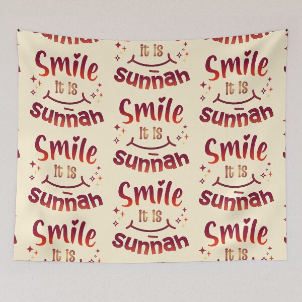 Item preview, Smile, It’s Sunnah ( red )– Islamic Positivity Design designed and sold by D-Islamic.