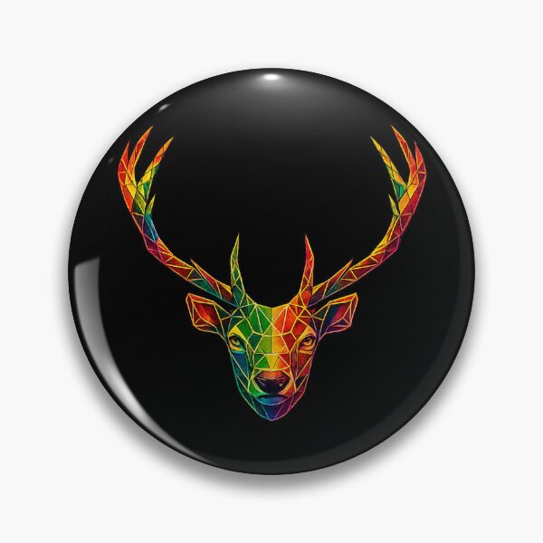 Item preview, Colorful Geometric Deer Head | Low Poly Stag Portrait | Rainbow Polygon Wildlife Art | Modern Abstract Antlers | Vibrant Forest Animal Illustration designed and sold by Geometric Art..
