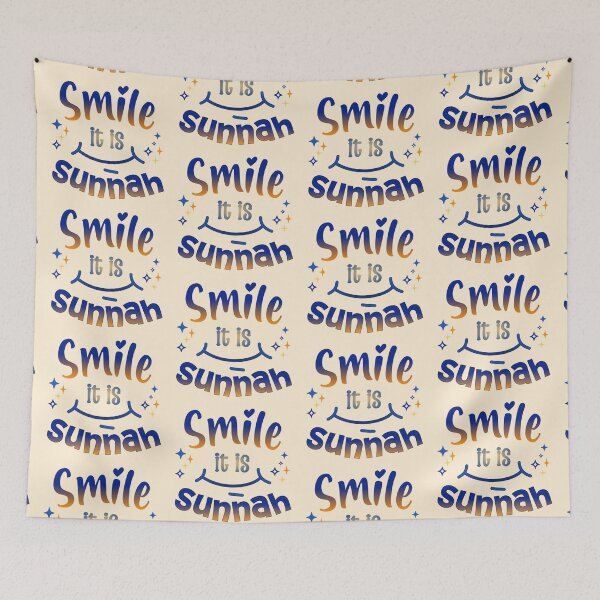Item preview, Smile, It’s Sunnah ( blue ) – Islamic Positivity Design designed and sold by D-Islamic.