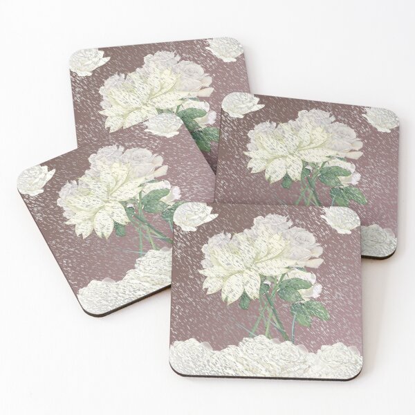 Item preview, Vintage White Roses Textured Mauve Botanical Design designed and sold by Extremeallie.