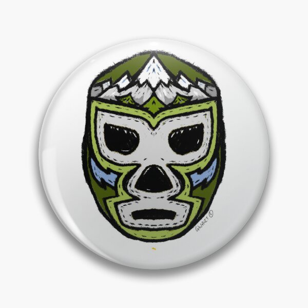 Item preview, El Monte  – The Mountain – Lucha Mask No. 08 | Original Graphic Folk Art by GWART designed and sold by GWARTGB.