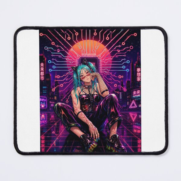 Item preview, Cyberpunk Cat Girl | Neon Synthwave Anime Aesthetic designed and sold by Suzaku Studio.