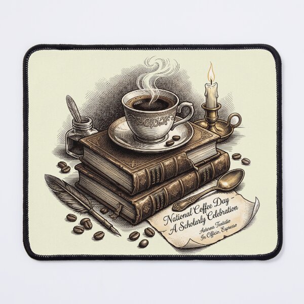 Item preview, Vintage Scholarly Coffee Illustration Dark Academia Aesthetic designed and sold by Pride Emblem Prints.