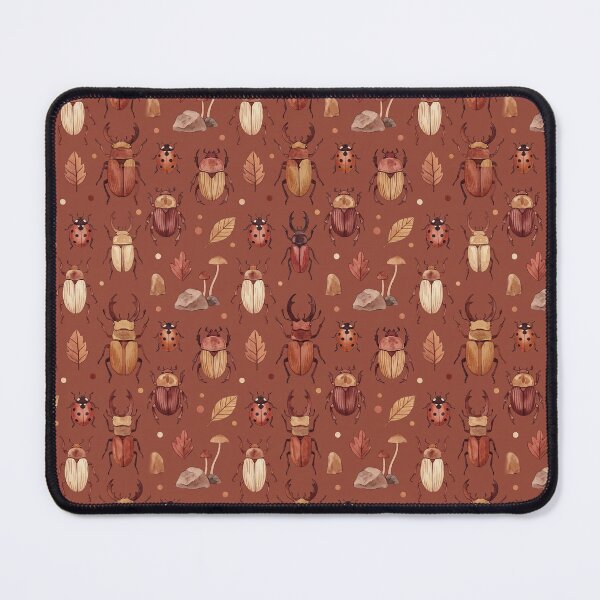 Item preview, Beetles and Mushroom Cottagecore Vintage Entomology Seamless Pattern designed and sold by KiwiRider.