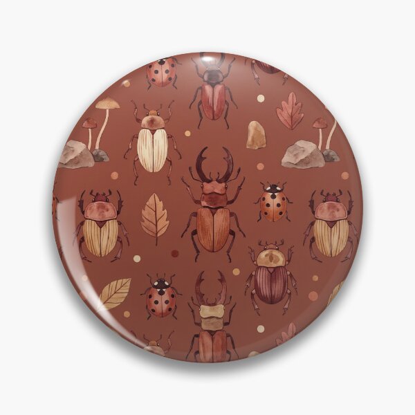 Item preview, Beetles and Mushroom Cottagecore Vintage Entomology Seamless Pattern designed and sold by KiwiRider.