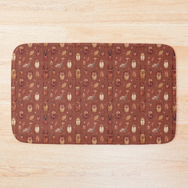 Item preview, Beetles and Mushroom Cottagecore Vintage Entomology Seamless Pattern designed and sold by KiwiRider.