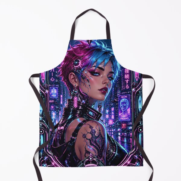 Item preview, Futuristic Cyberpunk Woman Digital Art Nouveau Portrait designed and sold by BorgSpareParts.