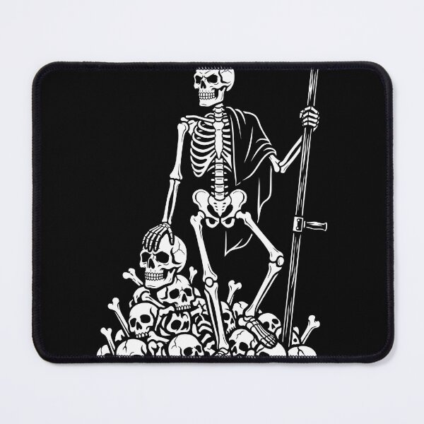 Item preview, Skeleton with Scythe Standing on Pile of Skulls and Bones designed and sold by MisteryDesigner.