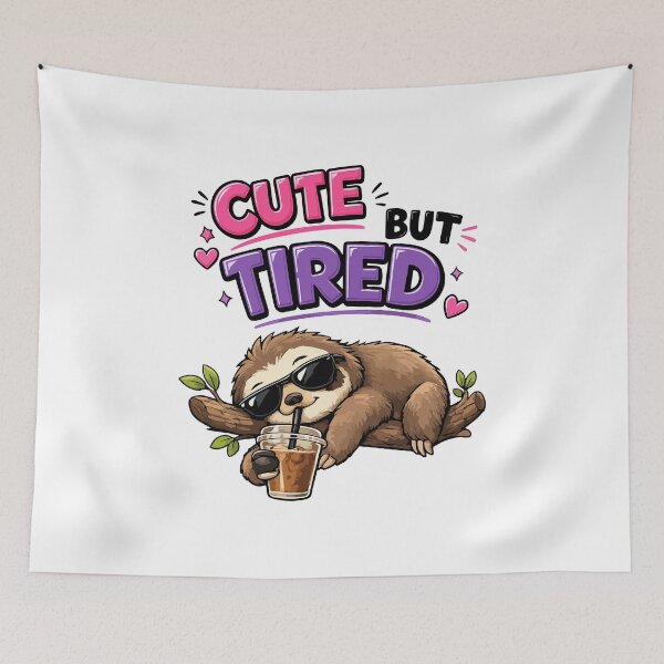 Item preview, Cute but tired sloth with iced coffee designed and sold by HandicraftArt.