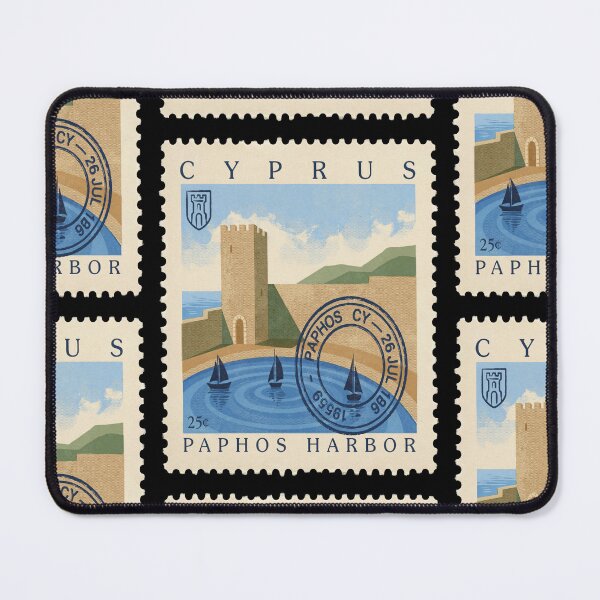 Item preview, Paphos Harbor Cyprus Medieval Fort Stamp Sticker designed and sold by stickercuffs.