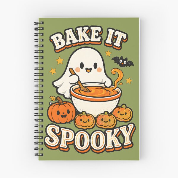 Item preview, Bake It Spooky Ghost Baking Halloween Design | Cute Pumpkin Batter | Retro Bakery Typography designed and sold by  MAD's Recreation Studio.