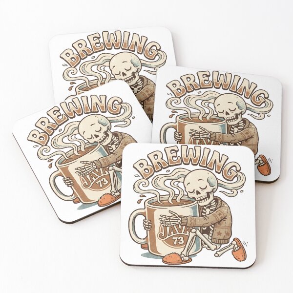 Item preview, Skeleton in Cardigan and Fuzzy Slippers Hugging Giant Steaming Coffee Mug designed and sold by MisteryDesigner.