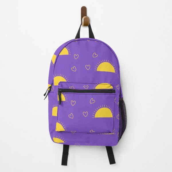 Item preview, Sunrise and Heart Seamless Pattern on Purple Background designed and sold by foudart.