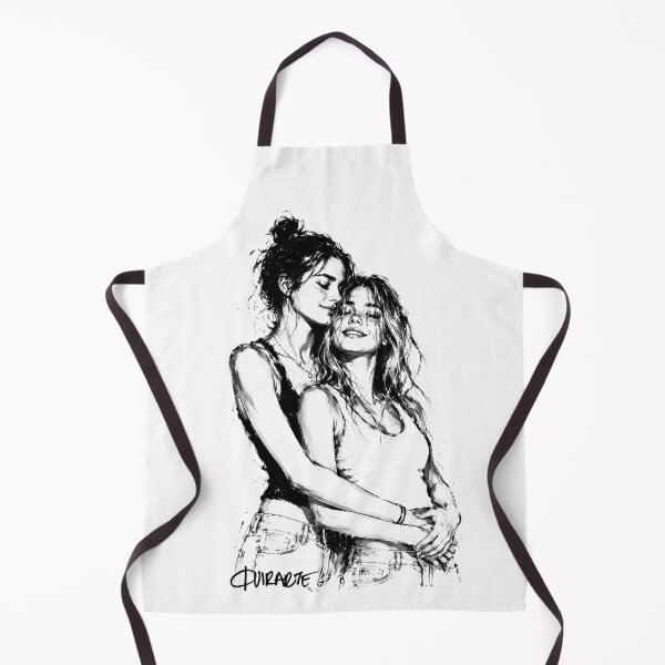 Item preview, Lesbian Couple Hug Tender Romance Ink Fashion Art designed and sold by ferquirarte.