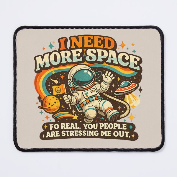 Item preview, I Need More Space Funny Retro Astronaut Meme | Vintage 70s Space Humor Sticker designed and sold by Nusha Creations.
