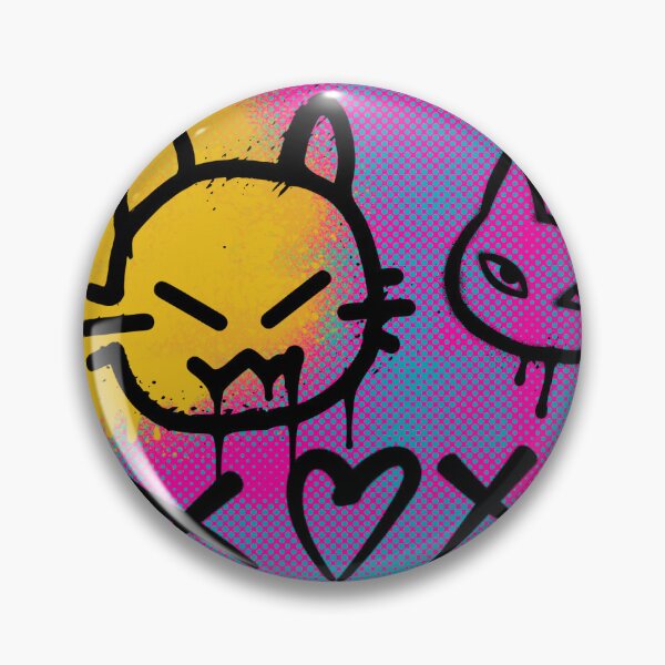 Item preview, Punk Heart Cat Sticker Pink Yellow Graffiti Spray paint  designed and sold by aliyeus.