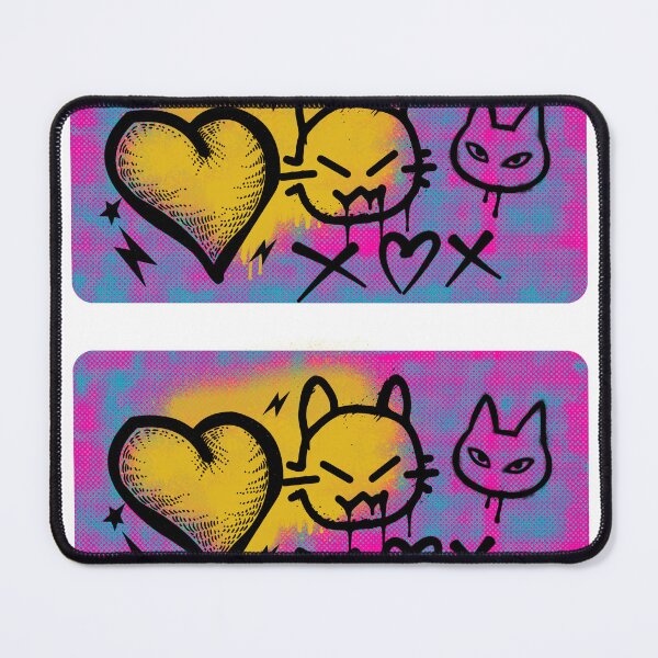 Item preview, Punk Heart Cat Sticker Pink Yellow Graffiti Spray paint designed and sold by aliyeus.