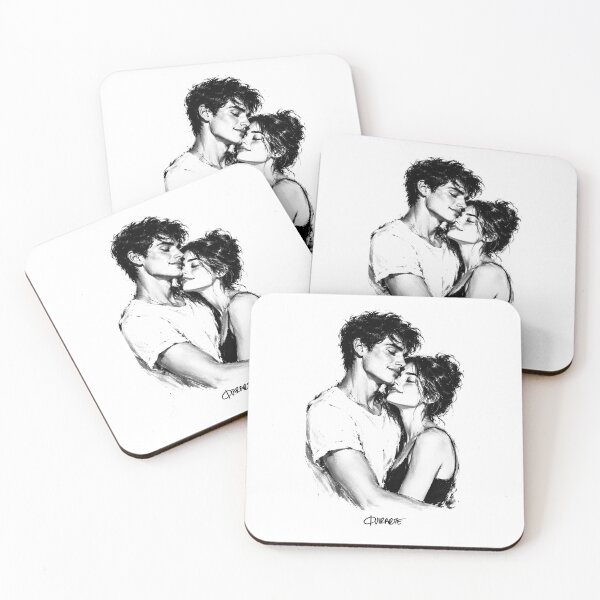 Item preview, Couple Hug Tender Romance Ink Fashion Art designed and sold by ferquirarte.